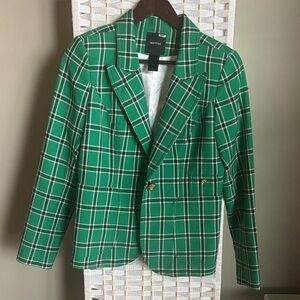 Smythe Green Plaid Blazer with Gold Buttons